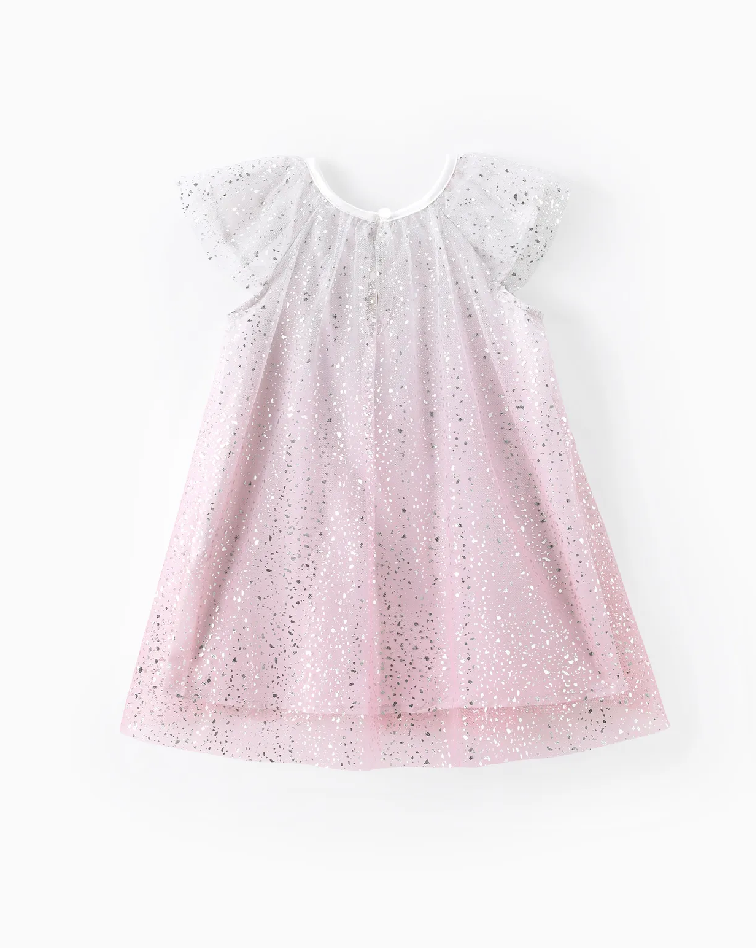 Toddler Girl Gradient Stars Print Mesh Dress