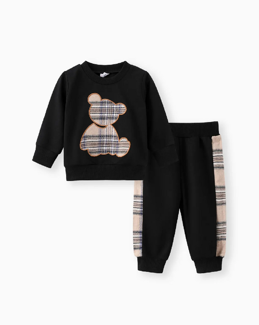 2pcs Baby Boy/Girl Long-sleeve Plaid Set